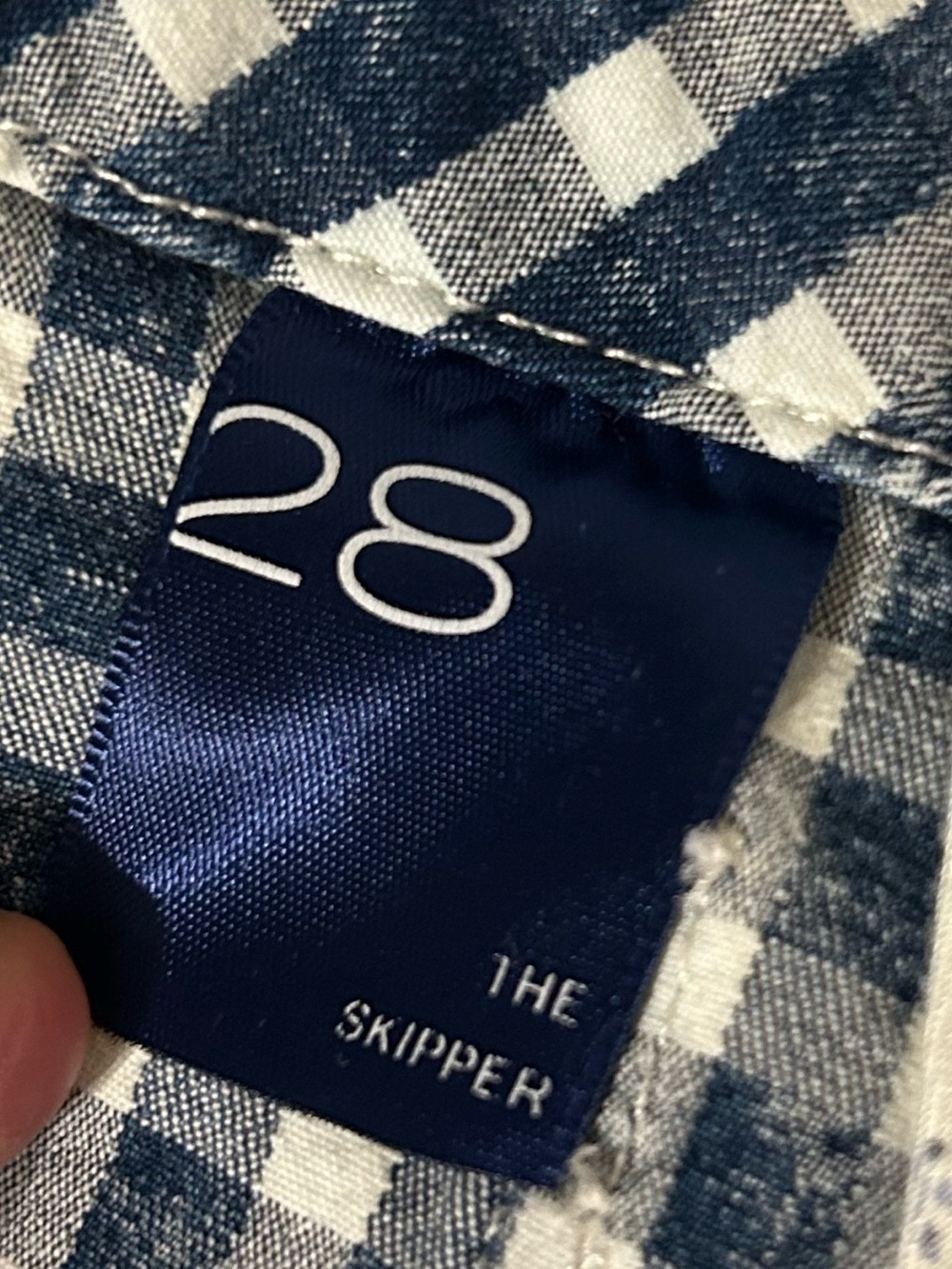 Women’s Pilcro Blue Checked “the Skipper” Wide-Leg Jeans - Picture 6 of 9